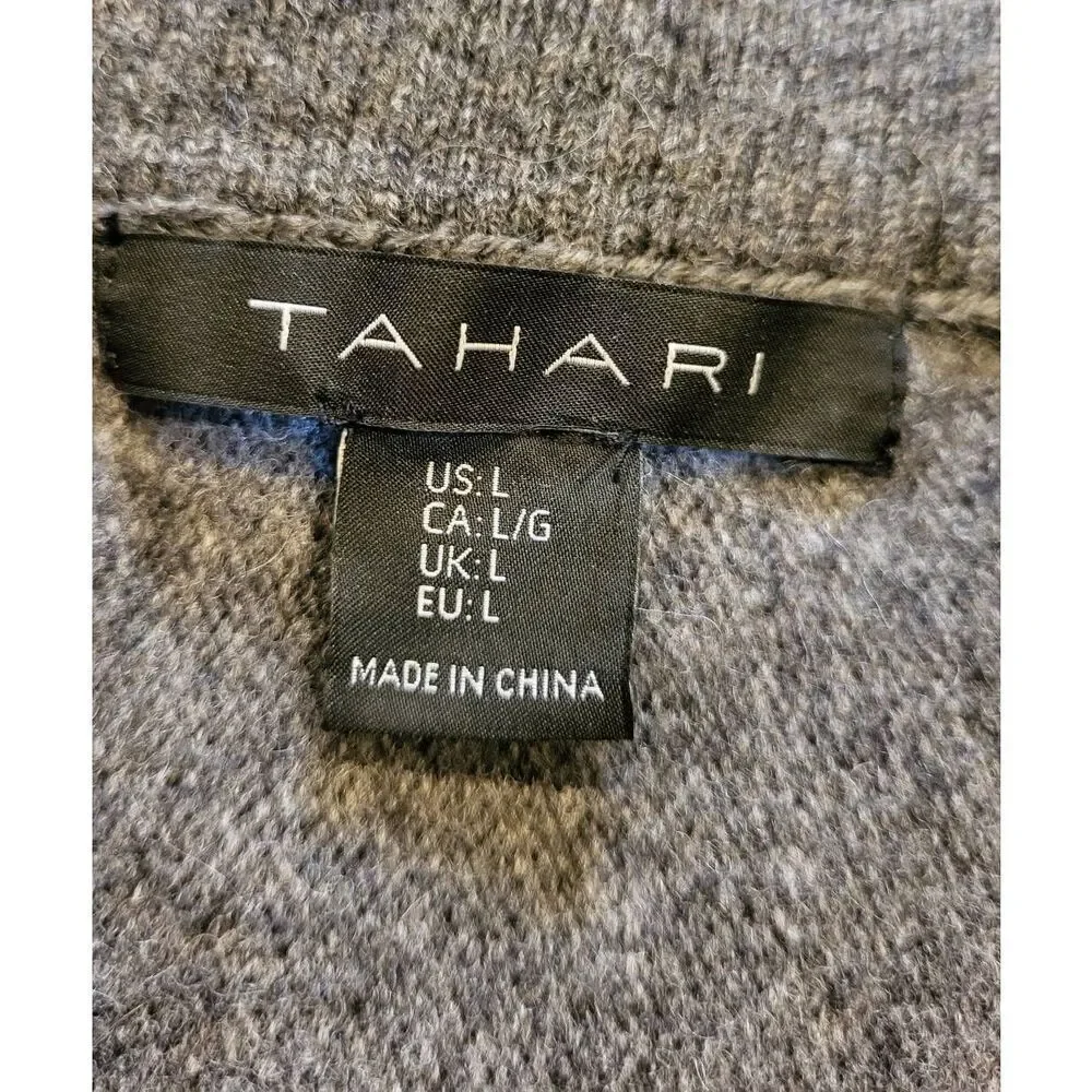 NWT Tahari Skirt Women's Large Grey Wool Skater Mini Soft Warm Side Zip